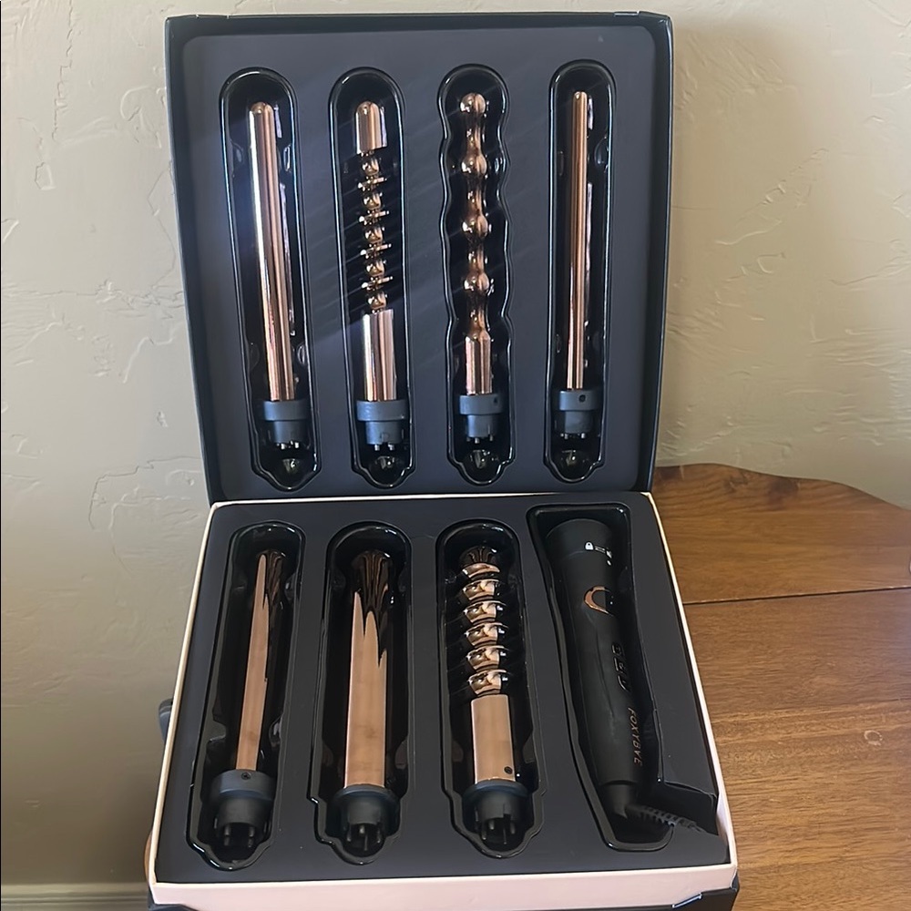 Rose Gold Hair Styling Wand Set